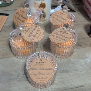 Peach Blossom Organic Soy Beeswax Candle In Glass